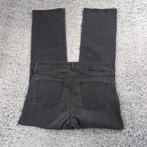 NYDJ Jeans Women 8 Black Stretch Normcore High Rise Marilyn Straight Leg Denim